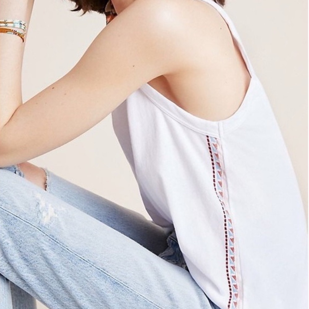 Anthropologie Dolan Left Coast embroidered Lucy tank